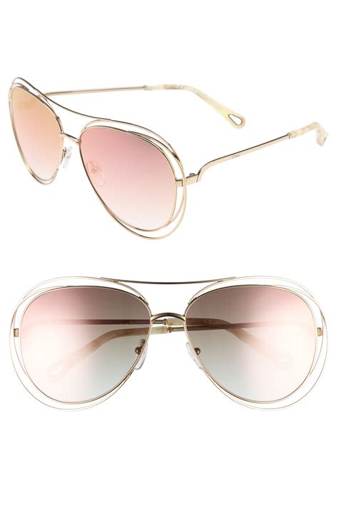 chloe sunglasses rhinestone heart|Women's Chloé Aviator Sunglasses .